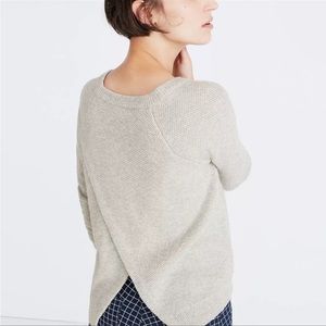 Madewell Province Cross Back Pullover Sweater Knitted Raglan Sleeves Crewneck